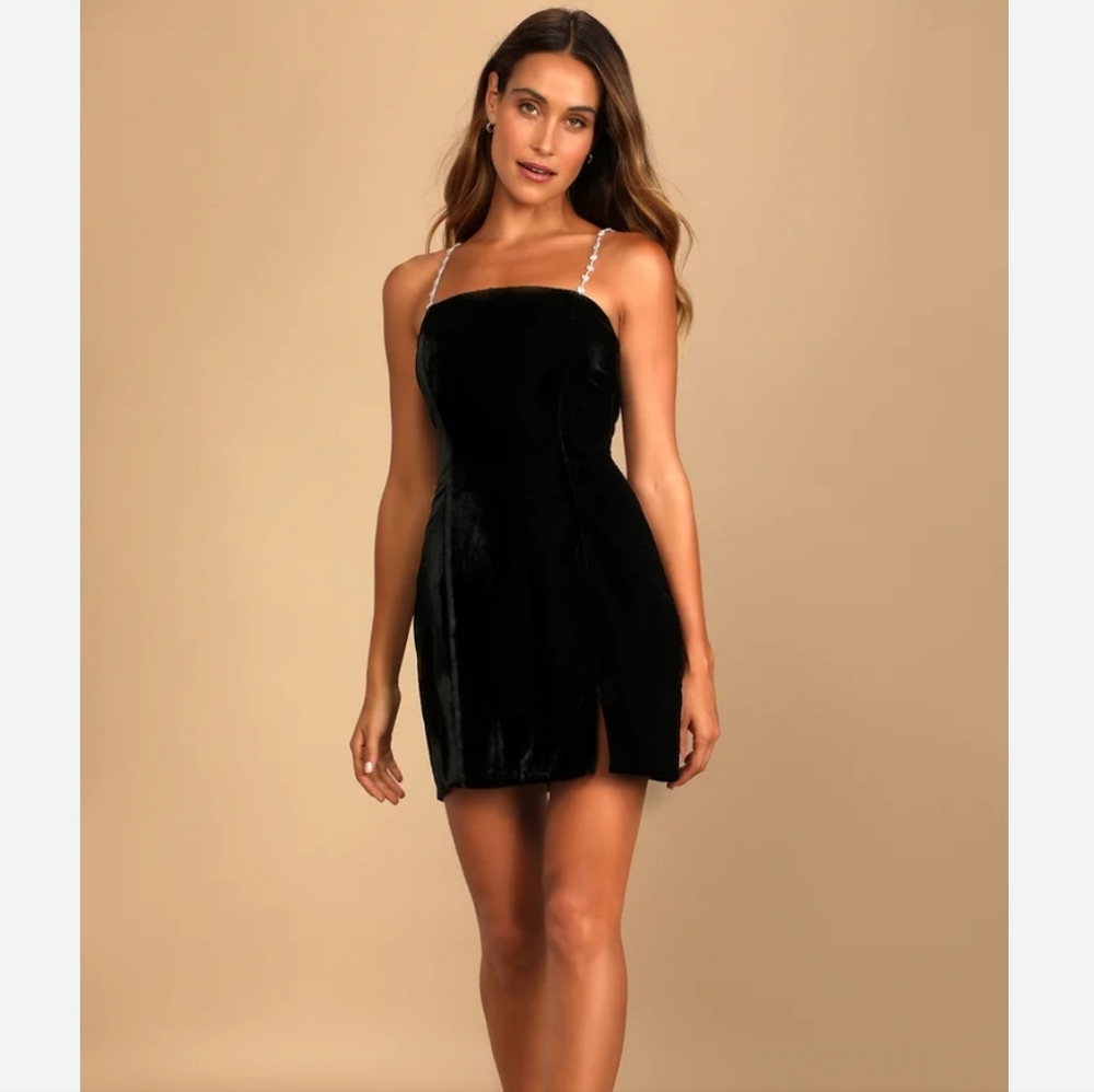 Lulus Loaded With Luxe Velvet Mini Dress XS NWT